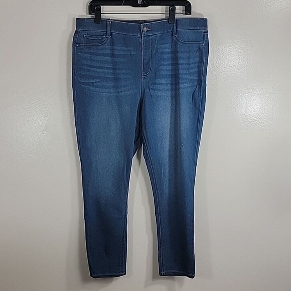 Isaac Mizrahi Blue Cozy High Rise Pull on Jean Jegging Pants Junior’s Size L